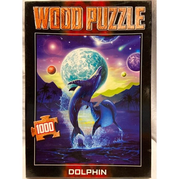 Cross Strategy Other - Magical Dolphin 1000 Piece Wooden Puzzle Space Ocean Scene